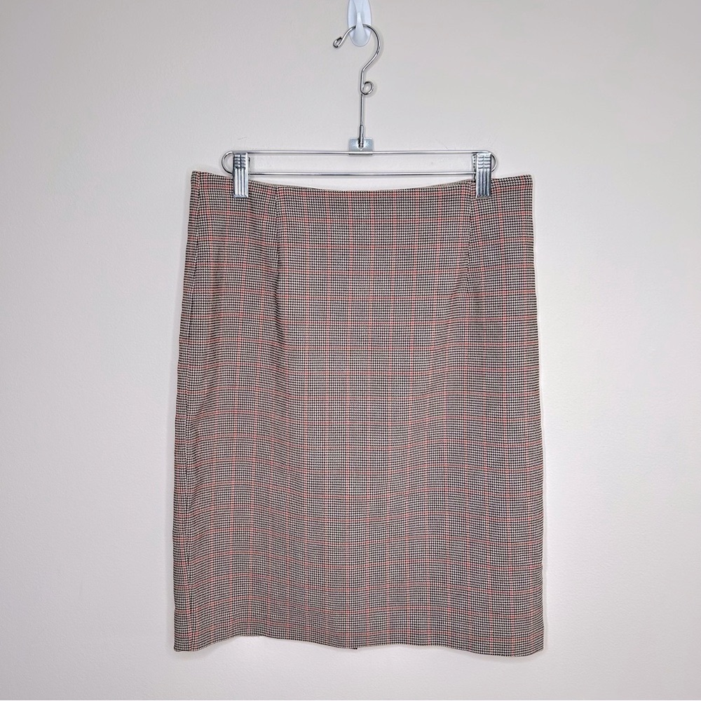 Simons Mini Pencil  Skirt Mini Houndstooth Red Yellow Black Size 8 - Picture 2 of 10